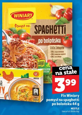 Fix Winiary Pomysł na spaghetti po bolońsku promocja w TOPAZ