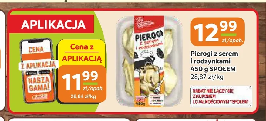 Pierogi z serem i rodzynkami Społem promocja w Społem Częstochowa