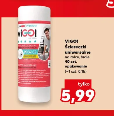 Ściereczki uniwersalne na rolce białe Vigo! promocja w Kaufland
