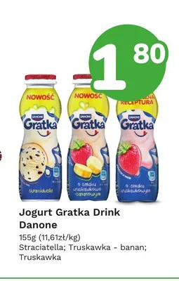 Jogurt Gratka Drink Danone Truskawka promocja w Limonka