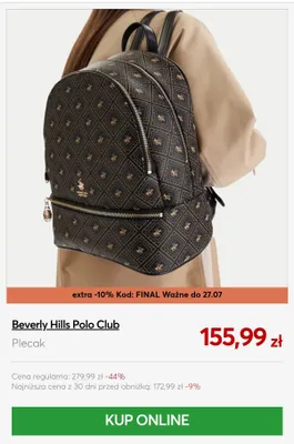 Plecak Beverly Hills Polo Club promocja w eobuwie.pl