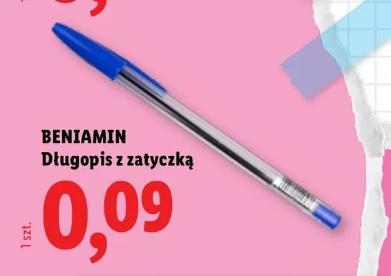 Długopis z zatyczką Beniamin promocja w Lidl