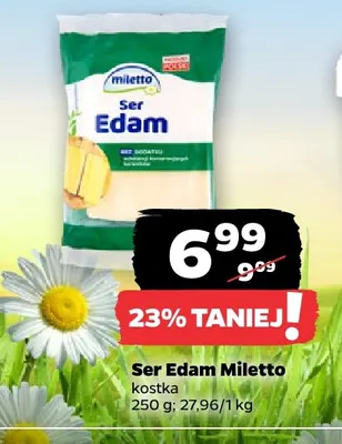 Ser edam w kostce Miletto promocja w Netto