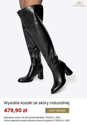 Wysokie kozaki ze skóry naturalnej Wittchen promocja w Wittchen