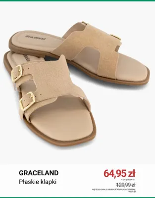 Klapki płaskie Graceland promocja w Deichmann