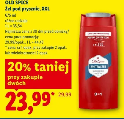Żel pod prysznic Old Spice Whitewater XXL promocja w Lidl