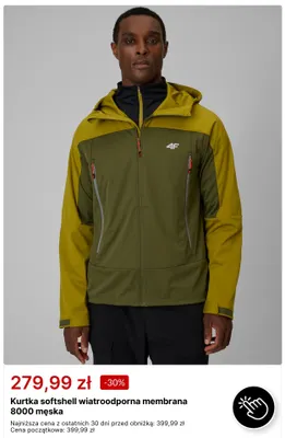 Kurtka softshell wiatroodporna membrana 8000 męska 4F promocja w 4F