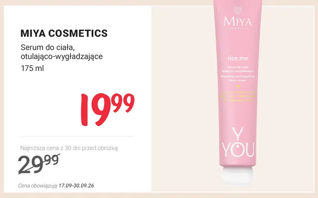 Serum do ciała otulająco-wygładzające Miya Cosmetics promocja w Rossmann