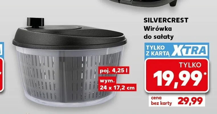Wirówka do sałaty Silvercrest 4,25 l promocja w Kaufland