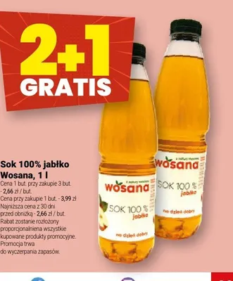 Sok 100% jabłko Wosana promocja w Twój Market