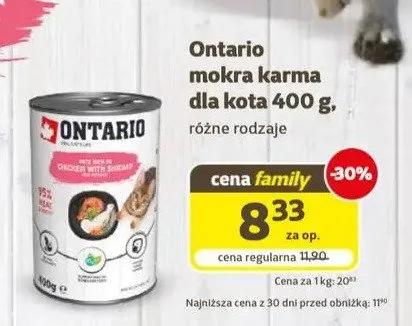 Mokra karma dla kota Ontario promocja w Super Zoo