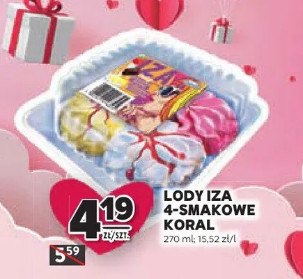Lody Iza 4-smakowe Koral promocja w Stokrotka