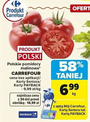 Polskie pomidory malinowe Carrefour promocja w Carrefour