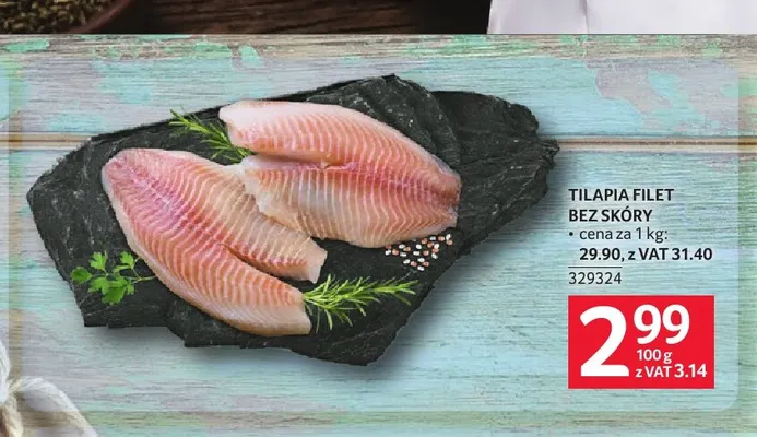 Tilapia filet bez skóry promocja w Selgros