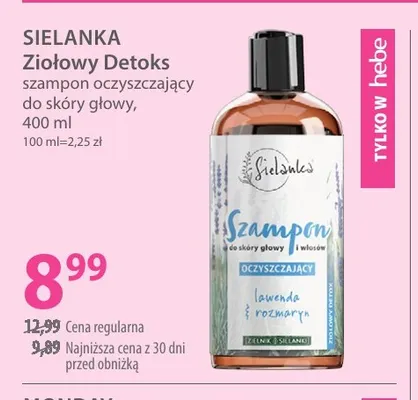 Ziołowy Detoks szampon oczyszczający do skóry głowy Sielanka promocja w Hebe