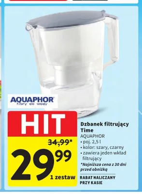 Dzbanek filtrujący AQUAPHOR Time 2,5 l promocja w Intermarche