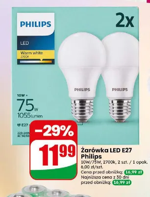 Żarówka LED E27 Philips 2-pak promocja w Dino
