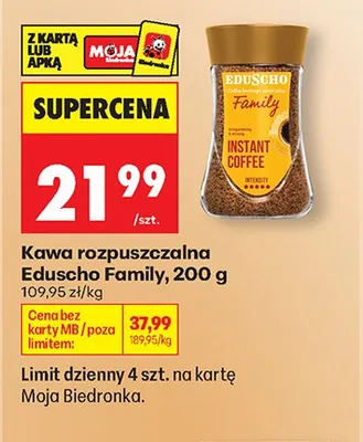Kawa rozpuszczalna Eduscho Family promocja w Biedronka