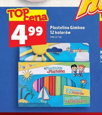 Plastelina Gimboo 12 kolorów promocja w TOPAZ