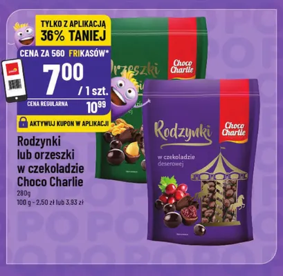 Rodzynki w czekoladzie Choco Charlie promocja w POLOmarket