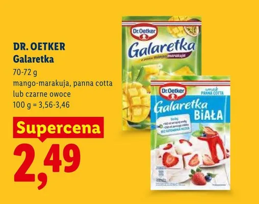 Galaretka o smaku czarne owoce Dr. Oetker promocja w Lidl