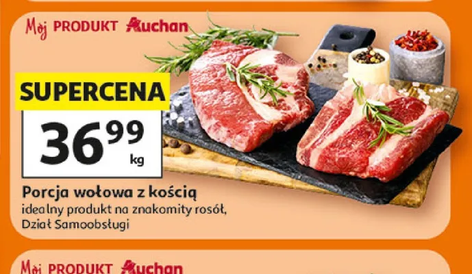 Porcja wołowa z kością Auchan promocja w Auchan