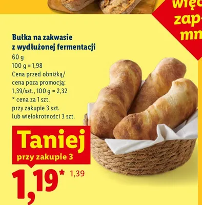 Bułka na zakwasie z wydłużonej fermentacji promocja w Lidl