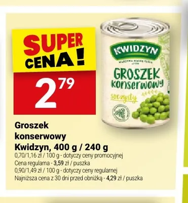 Groszek konserwowy Kwidzyn promocja w Twój Market