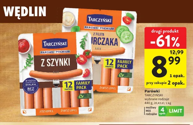 Parówki z szynki Tarczyński promocja w Intermarche