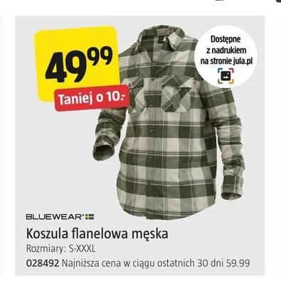 Koszula flanelowa męska Bluewear promocja w Jula