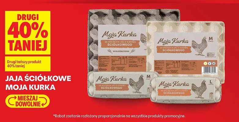 Jaja ściółkowe Moja Kurka 20-pak promocja w Biedronka