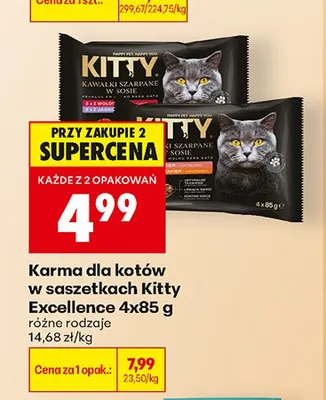 Karma dla kotów w saszetkach Kitty Excellence 4-pak promocja w Biedronka