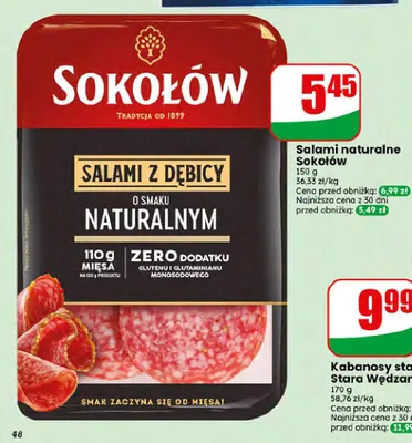 Salami naturalne Sokołów promocja w Dino