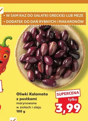 Oliwki Kalamata z pestkami marynowane w ziołach i oleju promocja w Kaufland