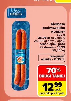 Kiełbasa podwawelska Morliny promocja w Carrefour Market