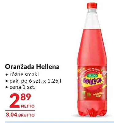Oranżada Hellena różne smaki promocja w Makro