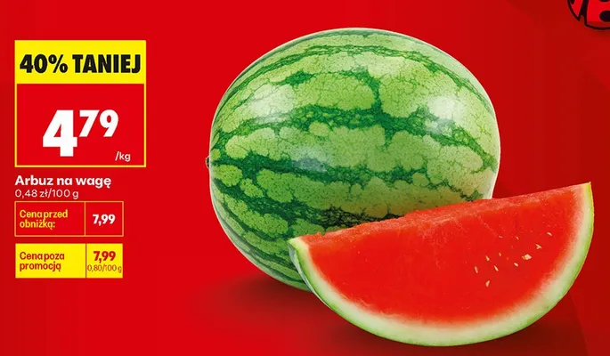 Arbuz na wagę promocja w Biedronka