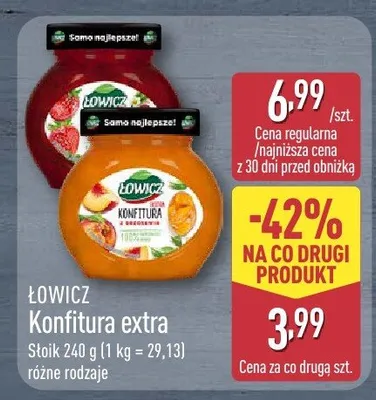 Konfitura extra różne rodzaje promocja w Aldi