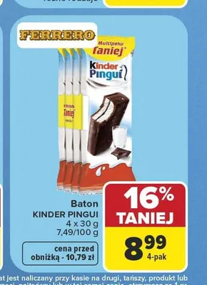 Baton Kinder Pingui 4-pak promocja w Carrefour