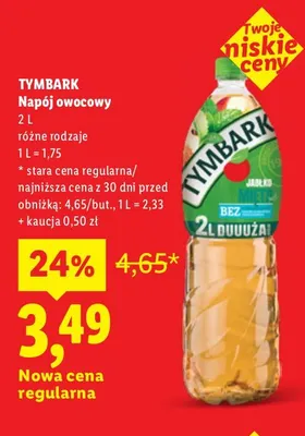 Napój owocowy Tymbark promocja w Lidl
