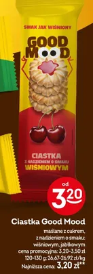 Ciastka maślane z cukrem, z nadzieniem o smaku wiśniowym, jabłkowym Good Mood promocja w Żabka