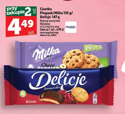 Ciastka Delicje Szampańskie wiśniowe promocja w TOPAZ