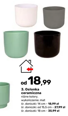 Osłonka ceramiczna matowa 15,5 cm promocja w Bricomarche
