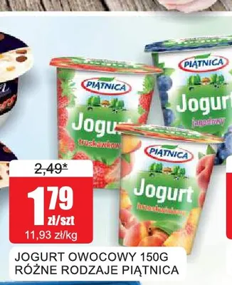 Jogurt owocowy jagodowy Piątnica promocja w Bingo
