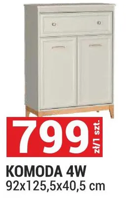 Komoda 4W Windsor kolor kaszmir/dąb naturalny 92x125,5x40,5cm promocja w Merkury Market