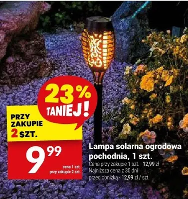 Lampa solarna ogrodowa pochodnia promocja w Twój Market