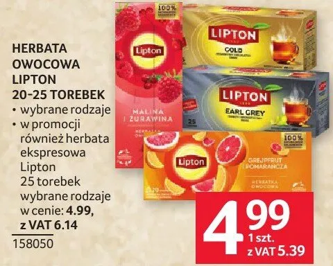 Herbata owocowa Lipton 20-25 torebek różne rodzaje promocja w Selgros
