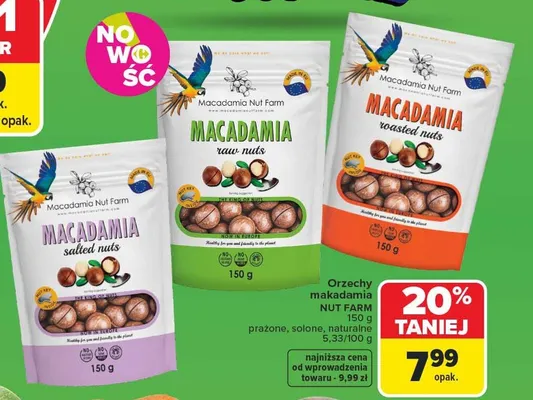 Orzechy macadamia prażone, solone, naturalne promocja w Carrefour