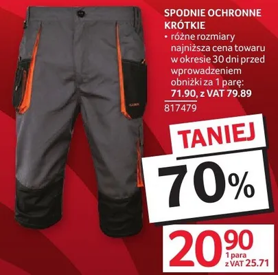 Spodnie ochronne krótkie promocja w Selgros