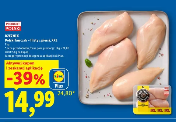 Filety z piersi kurczaka XXL Rzeźnik promocja w Lidl